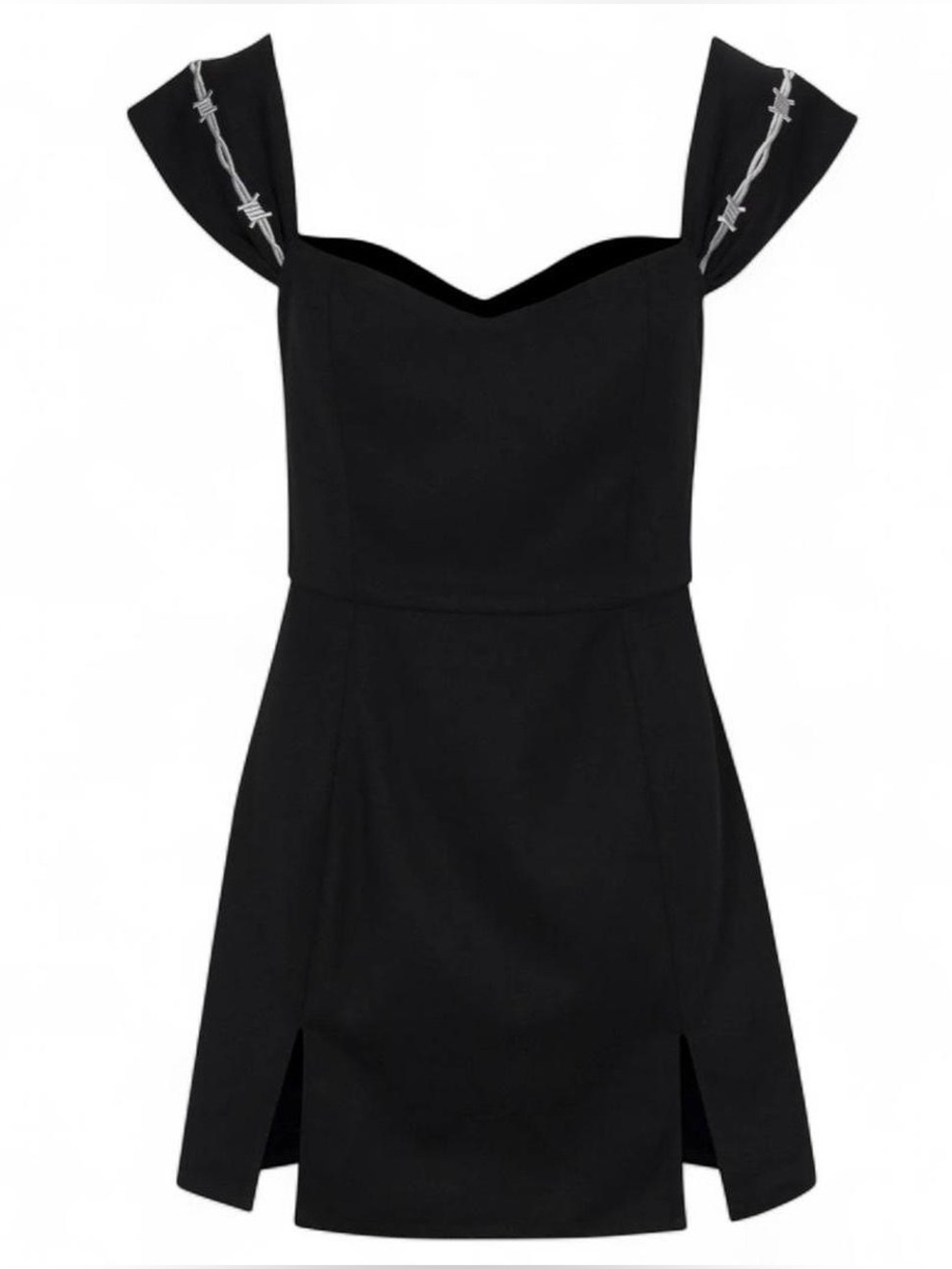 Fashion Brand Company Black Pammy Mini Cocktail Dress with Barbed Wire Straps